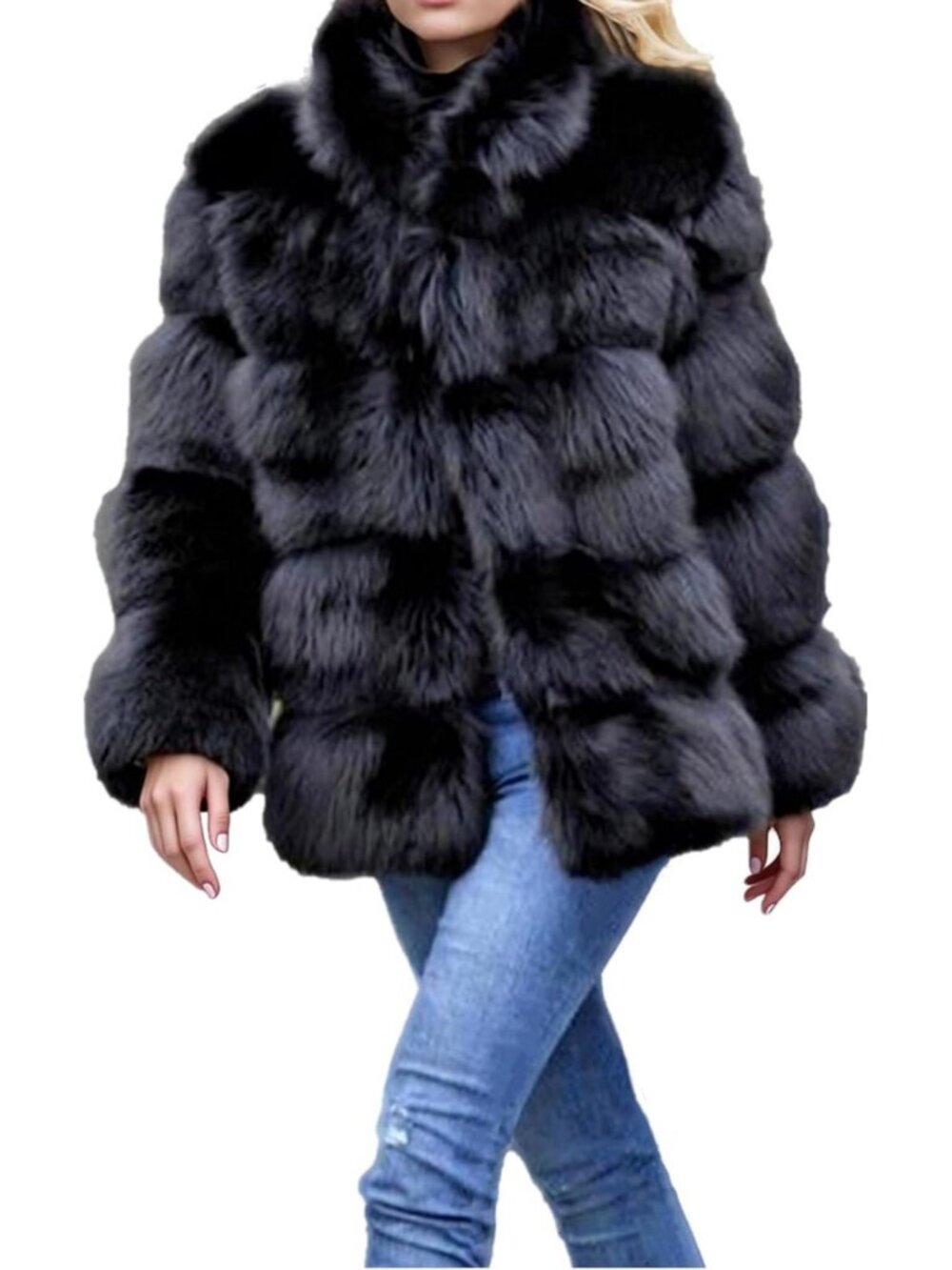 Cozy Women's Winter Faux Fur Coat | Fluffy Warm Jacket for Cold Weather